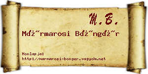 Mármarosi Böngér névjegykártya